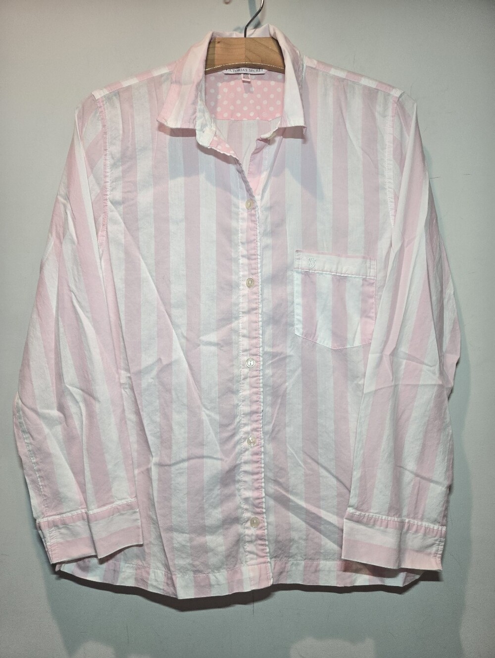 Victoria's Secret Striped Sleep Shirt Women's XS Pink White Classic Fit